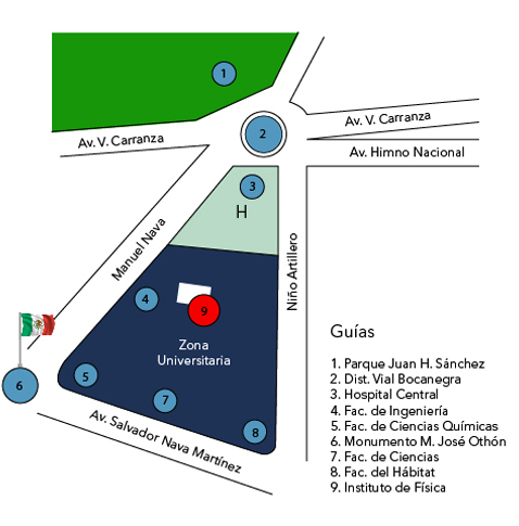 Mapa de Ubicación de la Fac. de Ciencias en Zona Universitaria